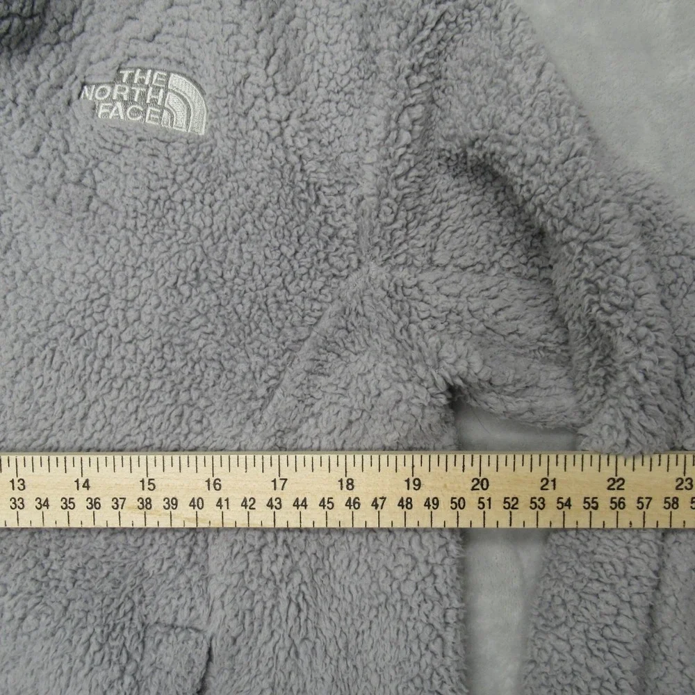 The North Face Jacket Women Medium Gray Banded Collar Fleece Full Zip Hiking